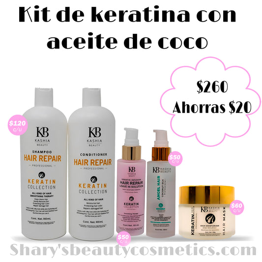 Kit de Keratina con Aceite de Coco